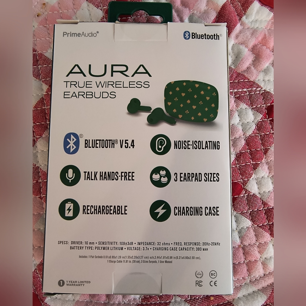 PrimeAudio Aura True Wireless Earbuds - Green - Picture 3 of 3